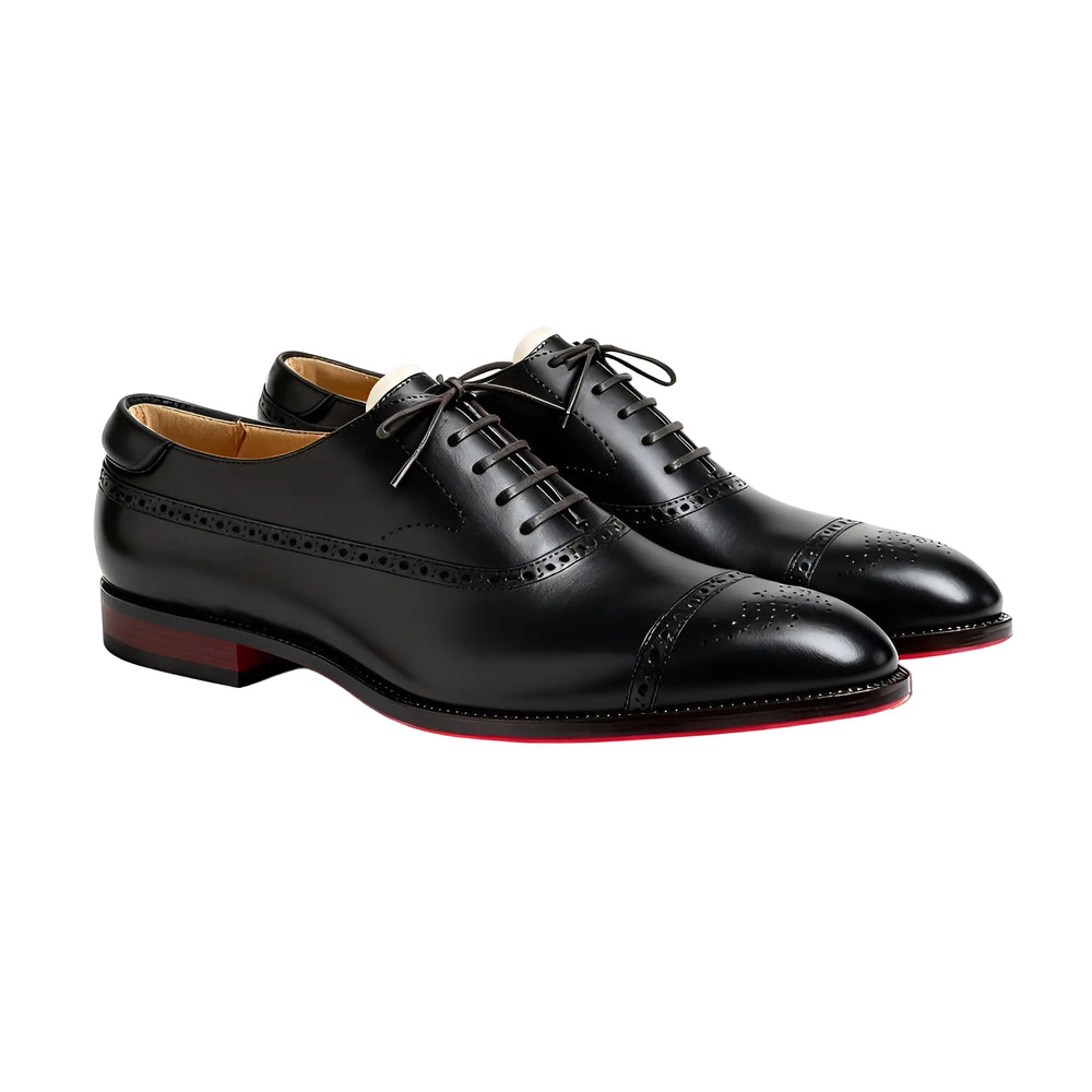 Dravenforth | Men's Sole Oxford Brogue Dress Shoe - Black - Image 2