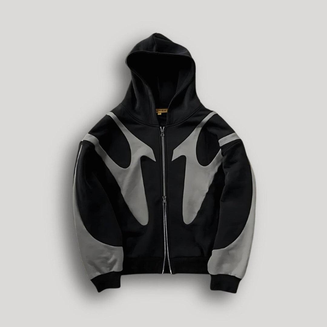 Dravson | Men's Zip-Up Hoodie Bold Contrast Panels - Image 1