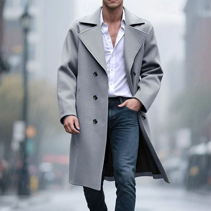Dunmore | Men's Winter Coat Long Overcoat - Light Grey - Image 1