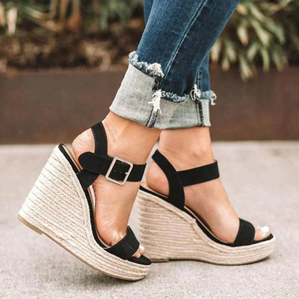 Elestria | Women's Ankle Strap Wedge Sandals - Image 2