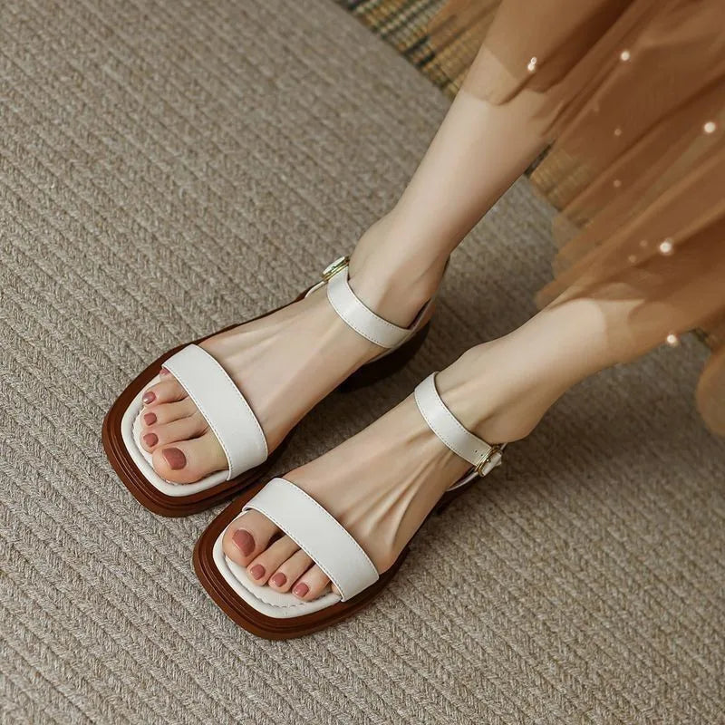 Elowen | Women's Brown Ankle Strap Sandals - Image 2