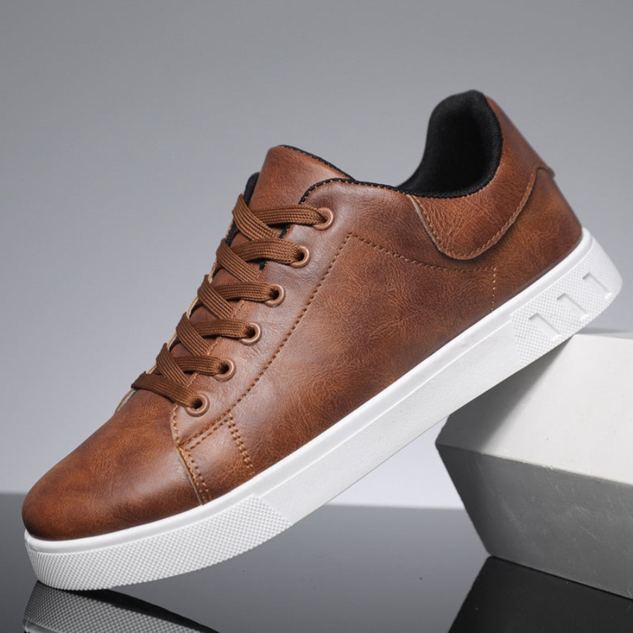 Emrys | Men's Low Top Lace-Up Casual Sneaker - Brown - Image 1