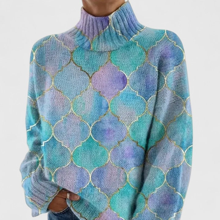 Eulalie | Women's Mock Neck Long Sleeve Sweater - Image 1