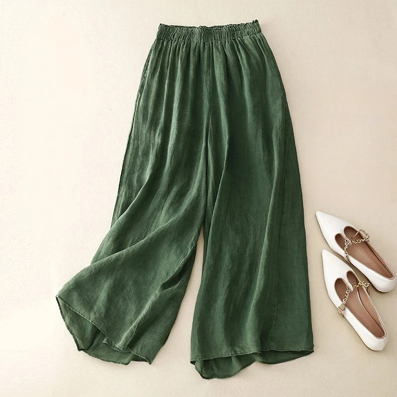Evangelyn | Women's Wide Leg Elastic Waist Pants - Image 2
