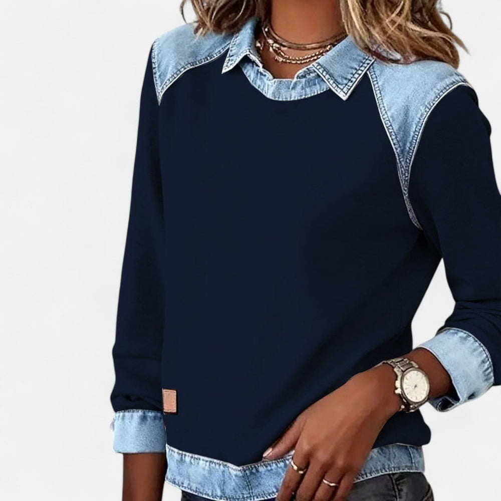 Evelina | Women's Collared Long Sleeve Sweater - Image 2
