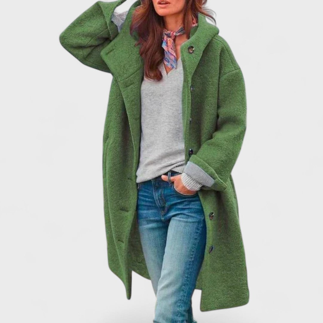 Evelina | Women's Hooded Long Sleeve Cardigan Coat - Image 1