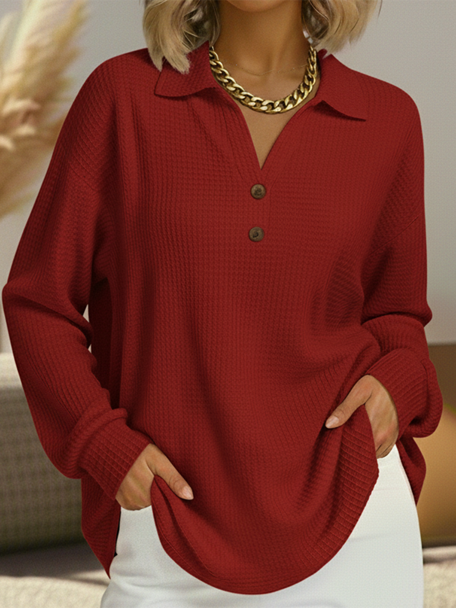 Fallon | Women's Collared Long Sleeve Sweater - Image 2