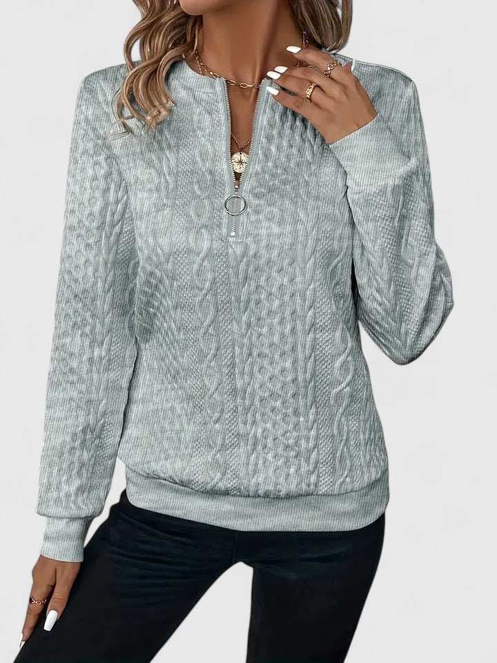 Felicity | Women's Cable Knit V-Neck Sweater - Image 2