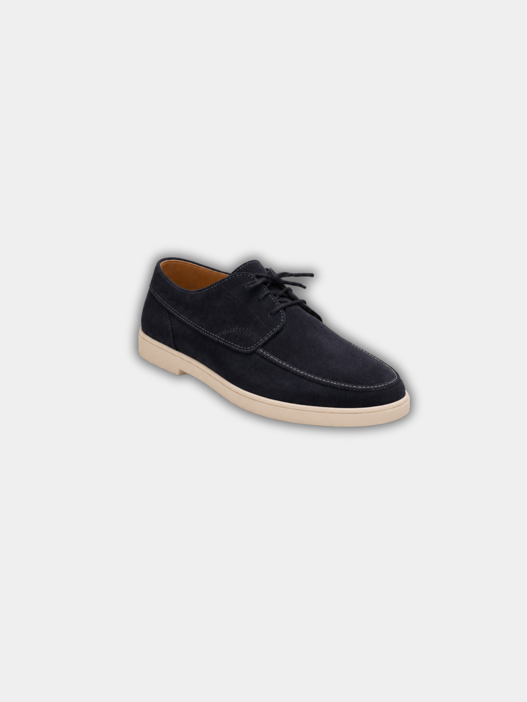 Fenwick | Men's Suede Lace-Up Loafer - Navy - Image 1