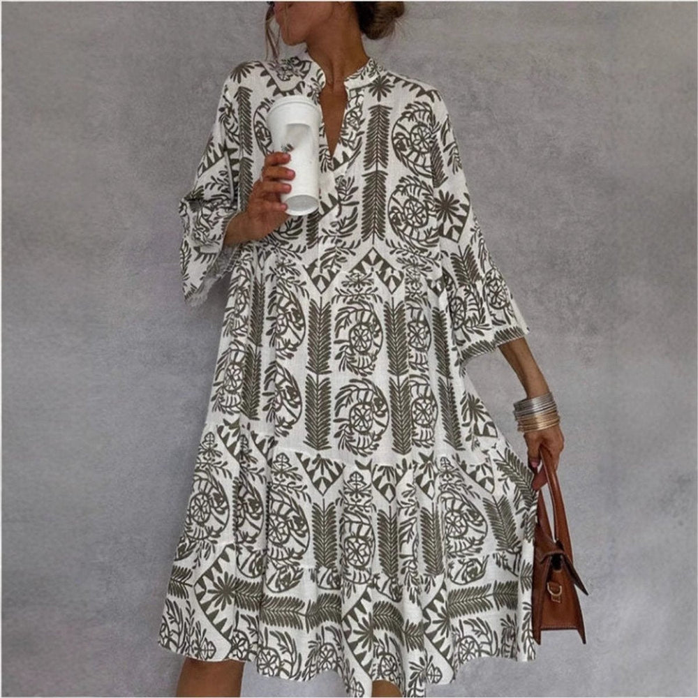 Florentine | Women's Printed Collared Mini Shirt Dress - Image 2