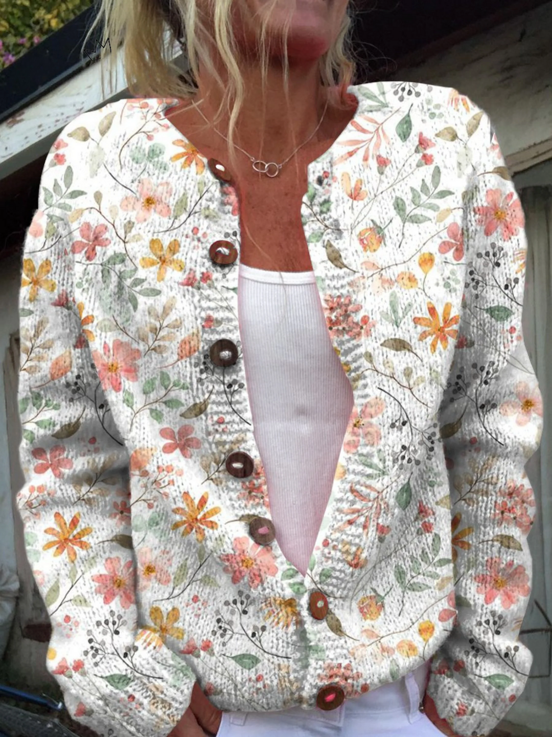 Florinda | Women's Floral Print Open Front Cardigan - Floral - Image 1
