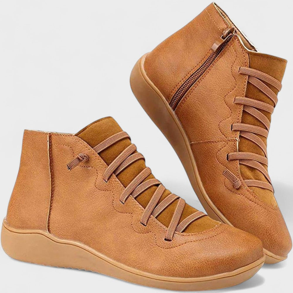 Florinda | Women's Lace-Up Ankle Boots - Red - Image 2