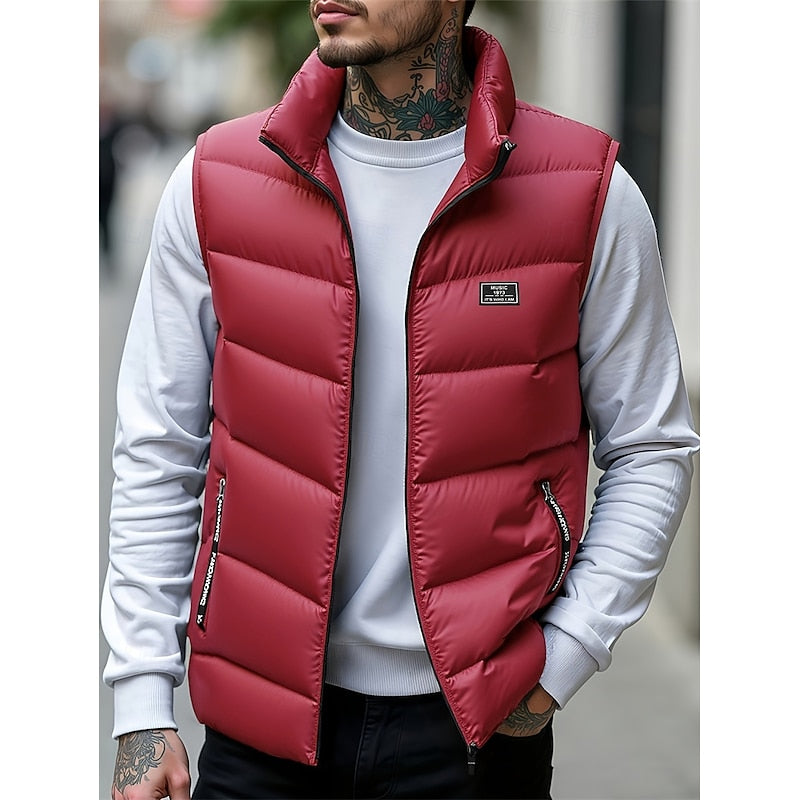 Fordham | Men's Quilted Puffer Vest - Red - Image 1