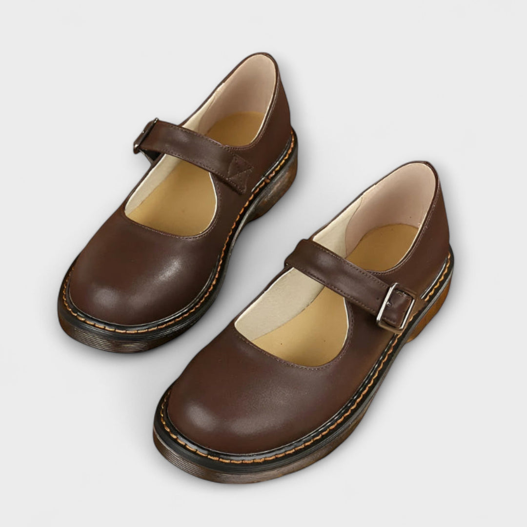 Francesca | Women's Brown Mary Jane Shoes - Image 1