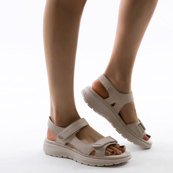 Galadriel | Women's Orthopedic Arch Support Flat Sandals - Beige - Image 2