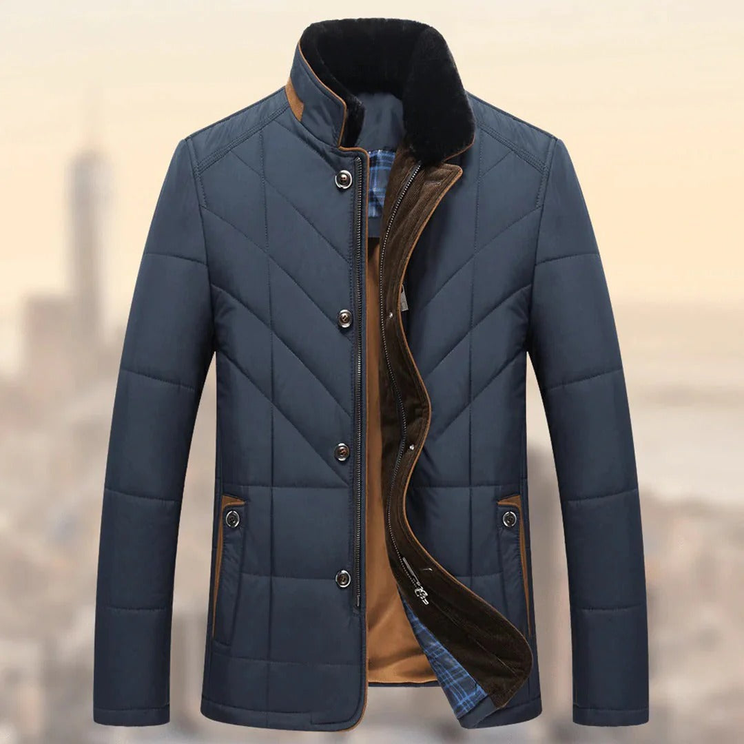 Garvell | Men's Winter Jacket Insulated Coat - Navy - Image 1