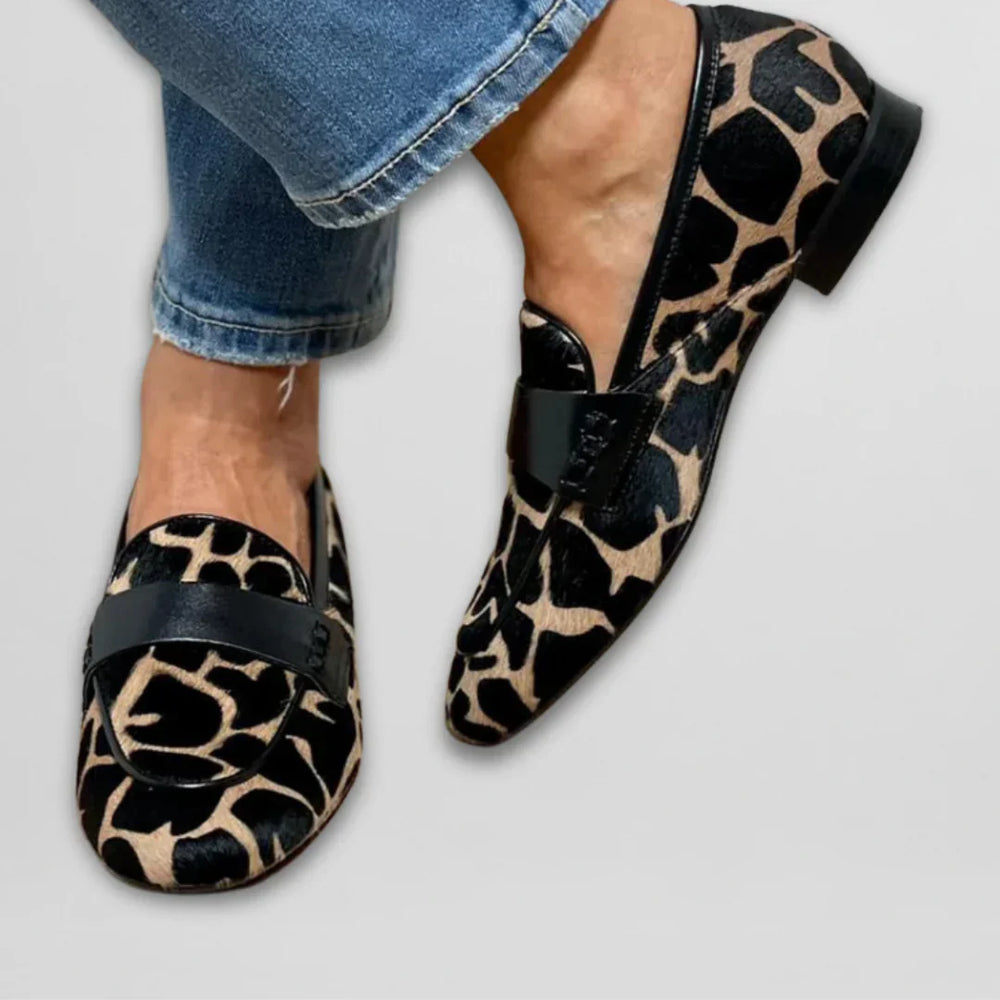 Gemma | Women's Leopard Print Loafers - Brown - Image 2