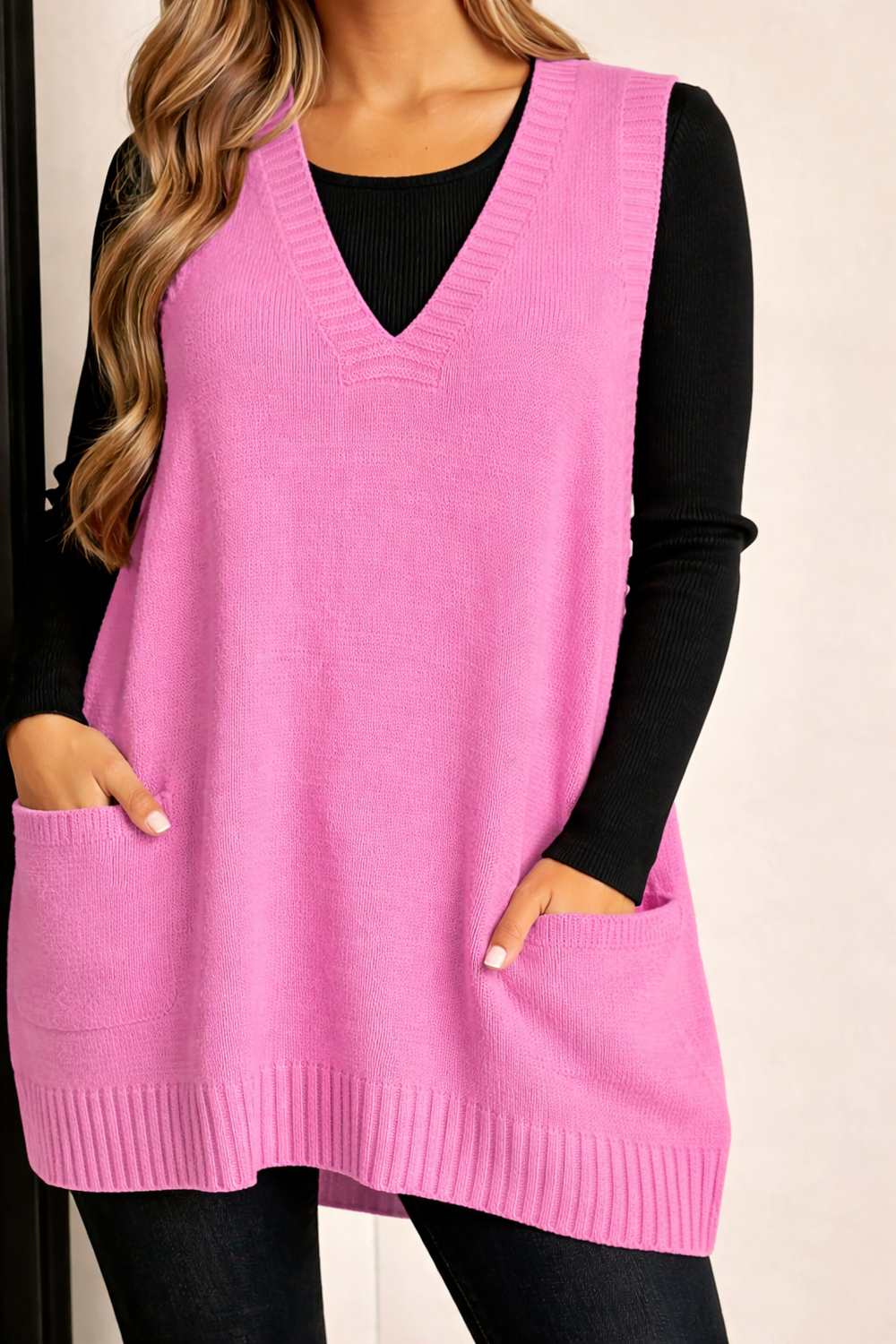 Genevra | Women's V-Neck Sleeveless Vest - Image 2