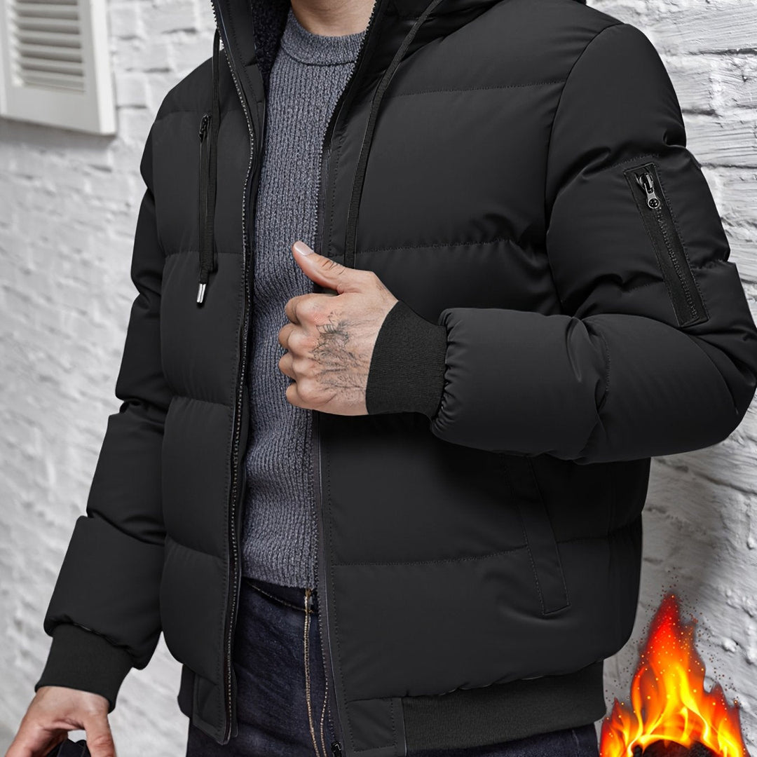 Grantford | Men's Hooded Puffer Jacket - Black - Image 1