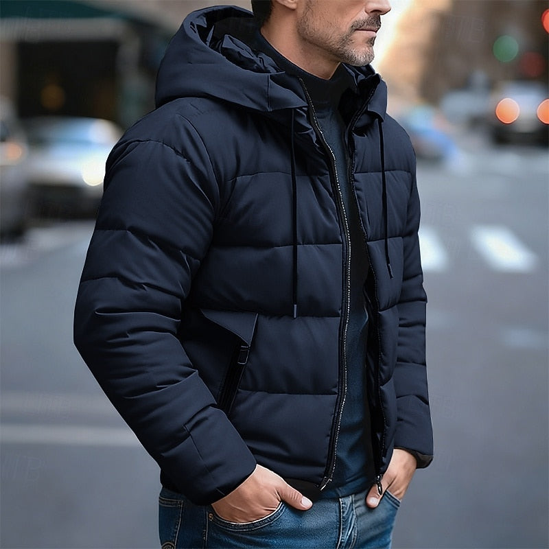 Gresham | Men's Hooded Puffer Jacket - Dark Grey - Image 2