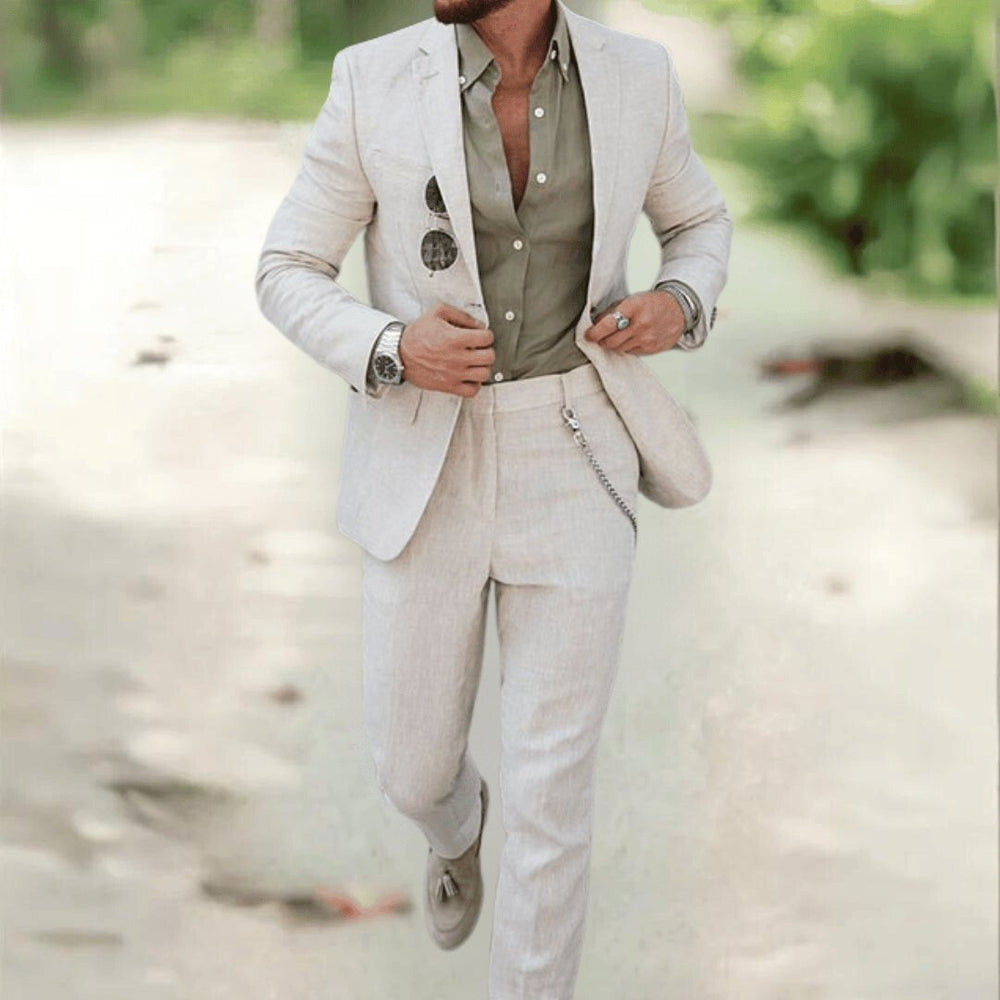 Hadrian | Men's Two-Piece Slim Fit Suit - Light Green - Image 2