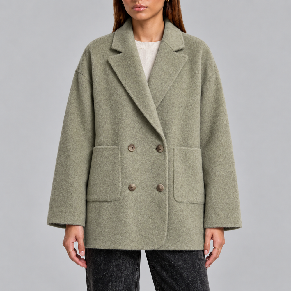 Halvaine | Women's Winter Coat Oversized Wool-Look - Image 2