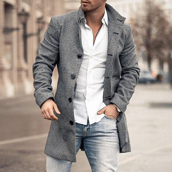 Halvord | Men's Winter Coat Patchwork Overcoat - Image 2