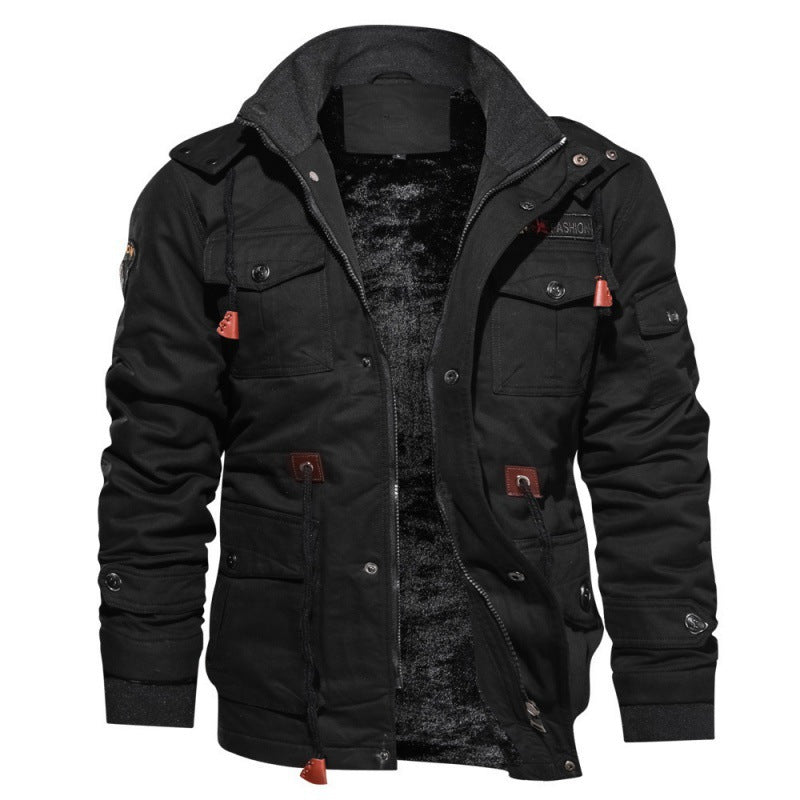 Halvorn | Men's Fleece-Lined Winter Jacket - Black - Image 1