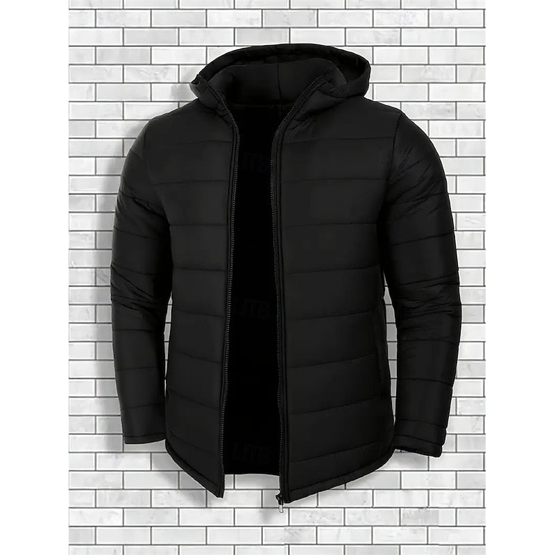 Halvorn | Men's Hooded Quilted Puffer Jacket - Black - Image 2