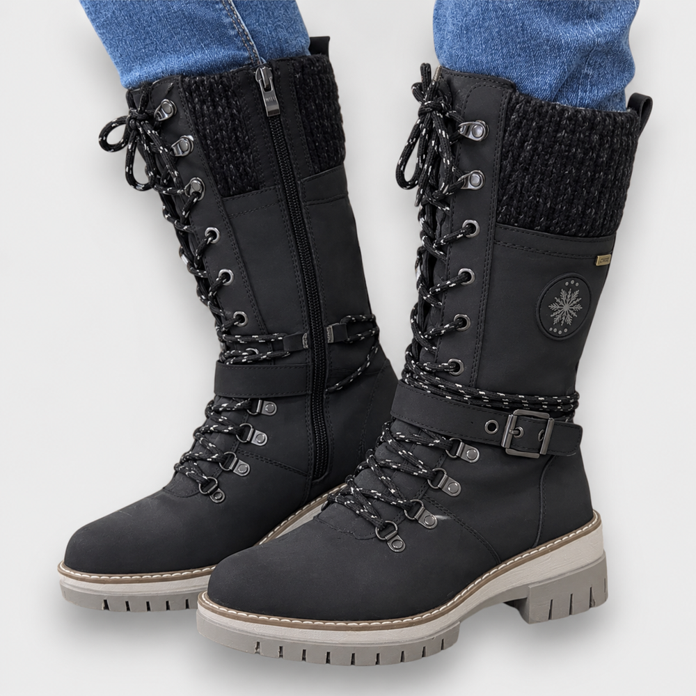 Halvourne | Women's Tall Winter Boots Knitted Cuff - Image 2