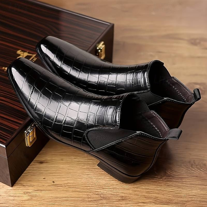 Harlan | Men's Chelsea Boots Slip-On Dress Boot - Burgundy - Image 2