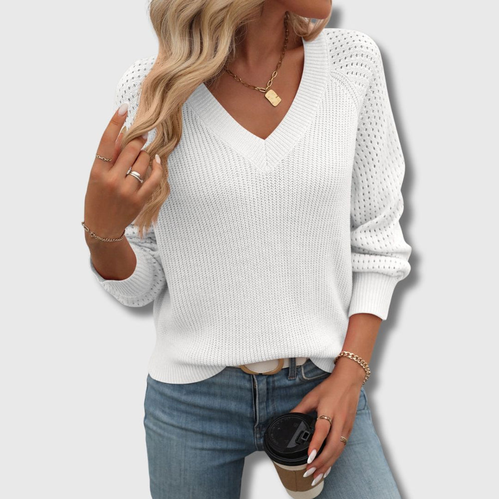Juliana | Women's V-Neck Long Sleeve Sweater - Image 2