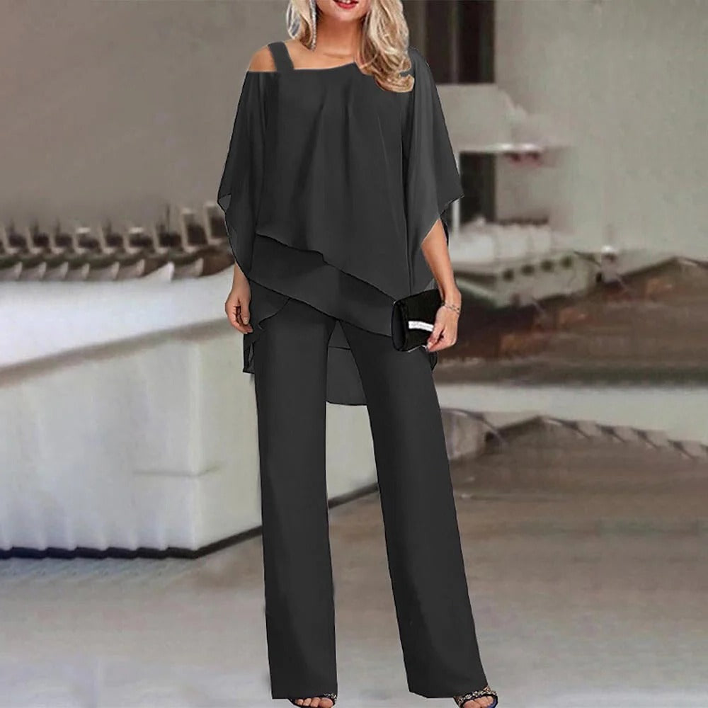 Juliette | Women's Cold Shoulder Wide Leg Jumpsuit - Image 1