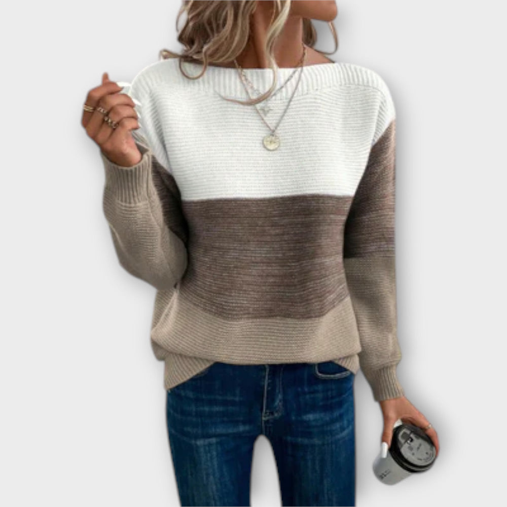 Juliette | Women's Colour Block Long Sleeve Sweater - Image 2
