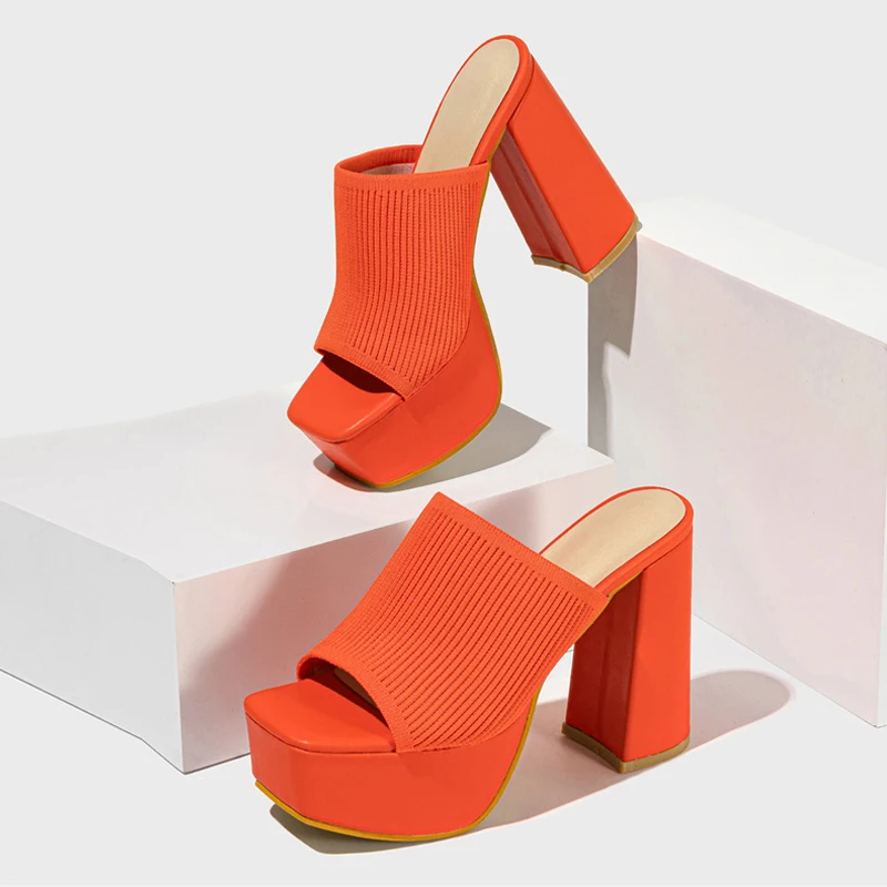 Junette | Women's Chunky Platform Knit Sandals - Image 1