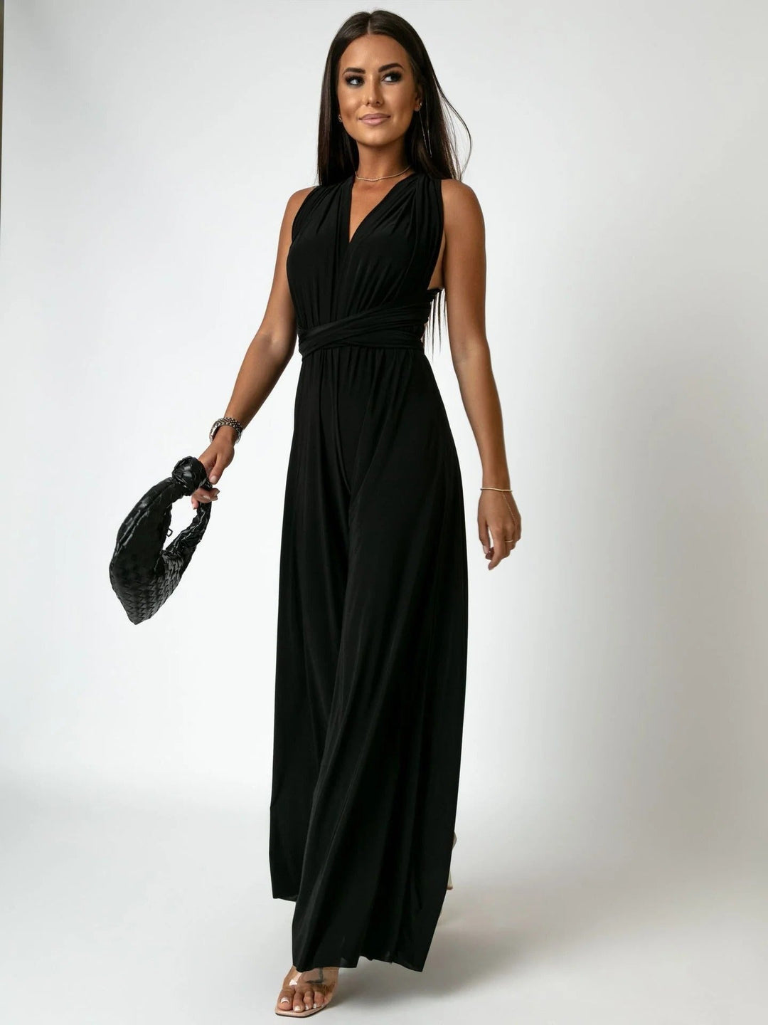 Kendra | Women's Deep V-Neck Wide Leg Jumpsuit - Image 1