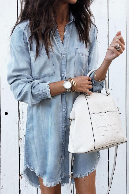 Kenna | Women's Button Down Long Sleeve Shirt Dress - Image 1