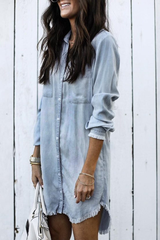 Kenna | Women's Button Down Long Sleeve Shirt Dress - Image 4