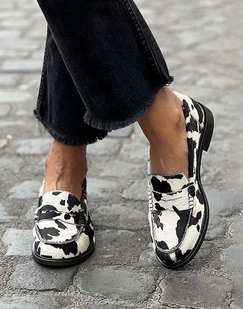 Lennox | Women's Cow Print Loafers - Image 1