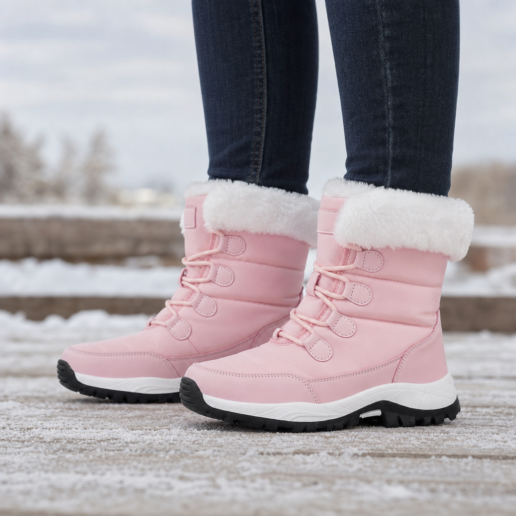 Lorraine | Women's Fleece-Lined Winter Snow Boots - Pink - Image 1
