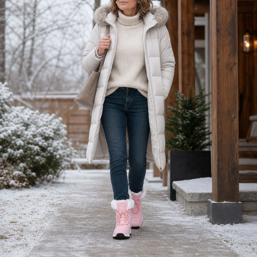Lorraine | Women's Fleece-Lined Winter Snow Boots - Pink - Image 2