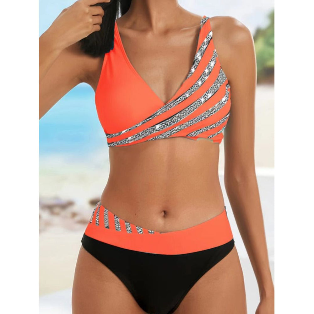 Lydia | Women's Printed V-Neck Bikini Set - Image 2