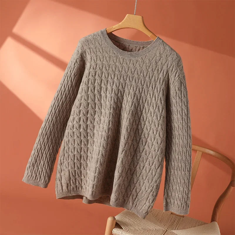 Lynnea | Women's Cable Knit Long Sleeve Sweater - Image 2