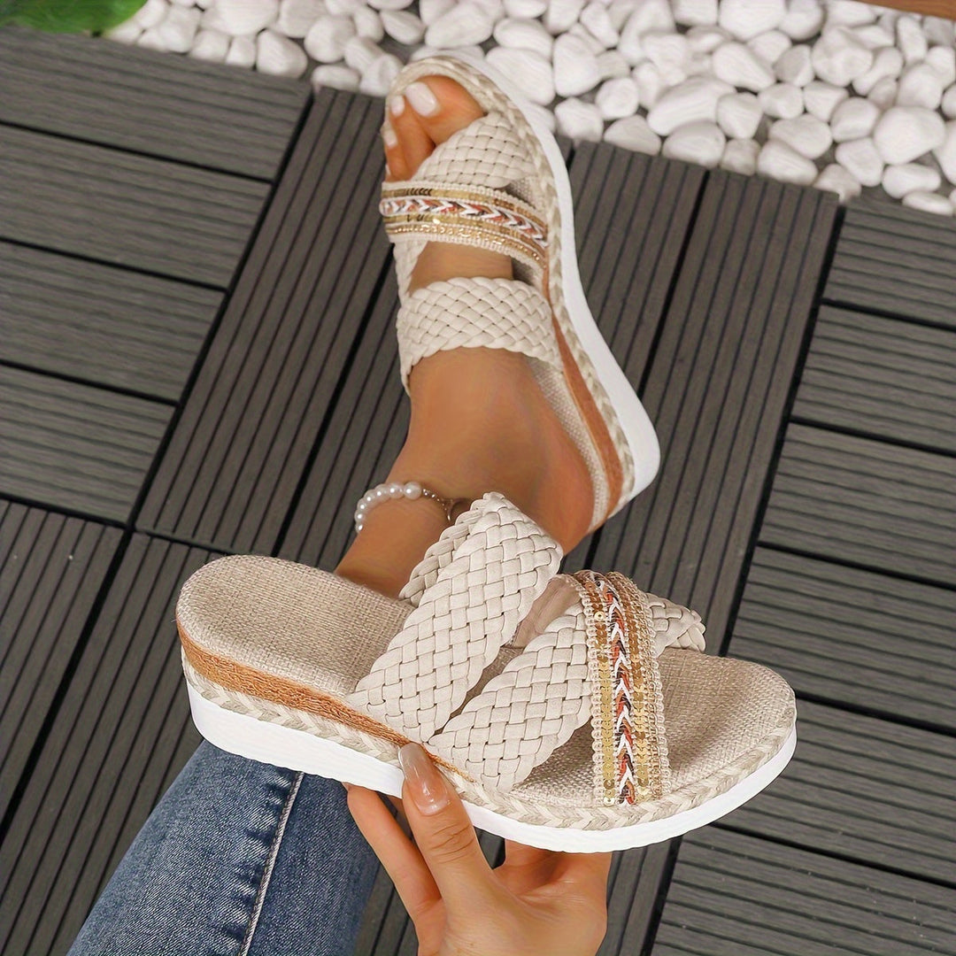 Lysithia | Women's Woven Slip-On Platform Sandals - Image 1