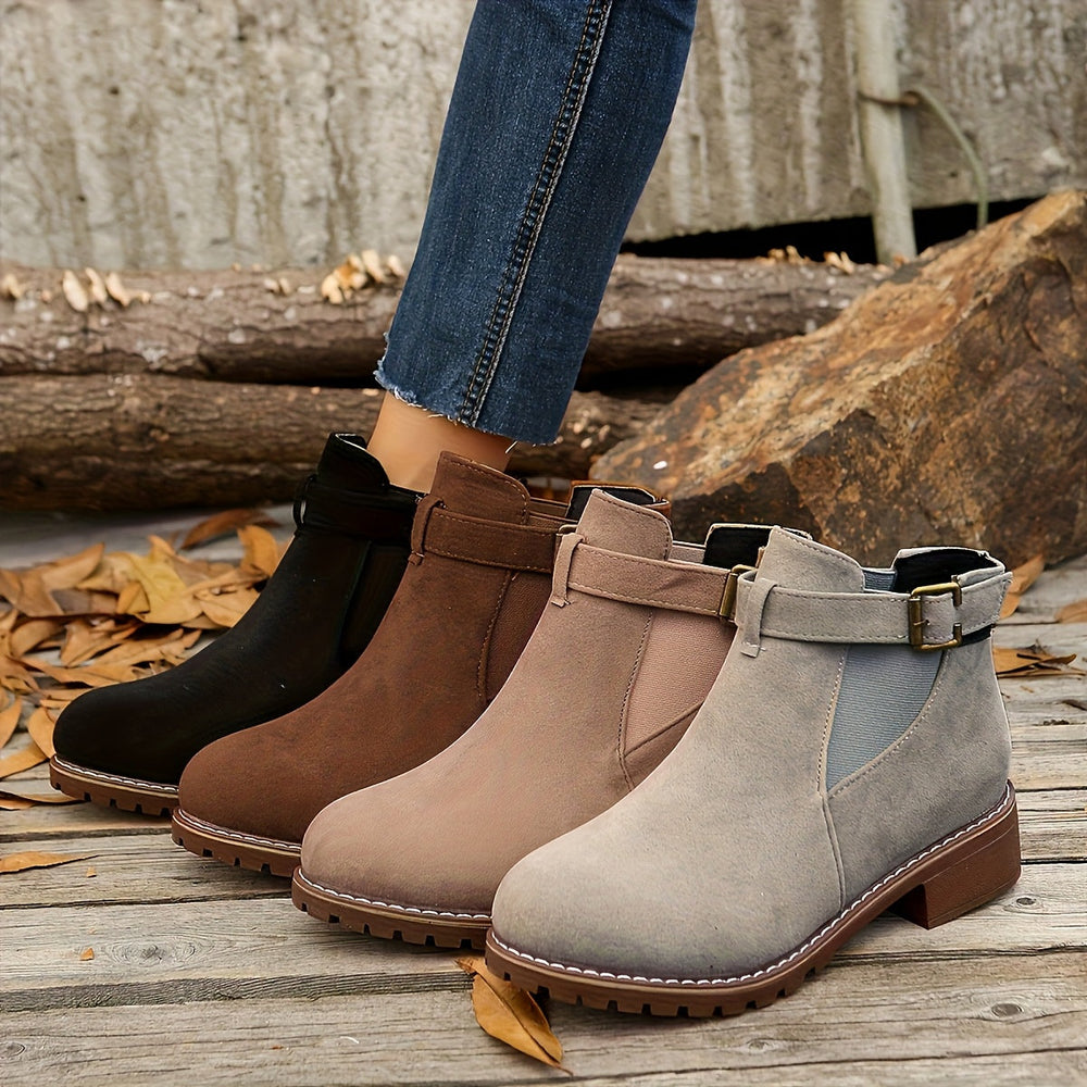 Marlowe | Women's Chelsea Ankle Boot with Block Heel - Brown - Image 2