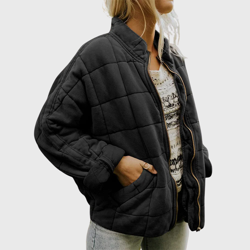 Marlowe | Women's Oversized Quilted Bomber Jacket - Image 2