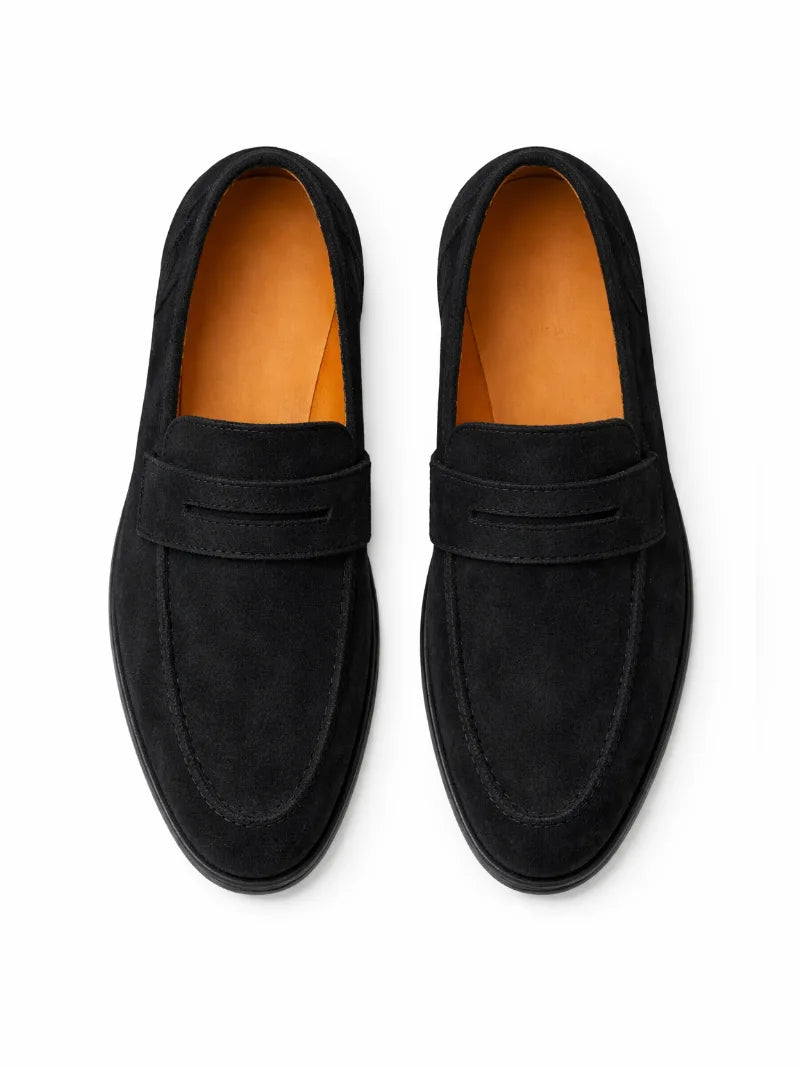 Marvyn | Women's Suede Penny Loafer - Black - Image 2