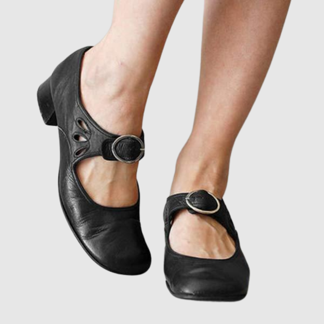 Melisande | Women's Black Mary Jane Comfort Flat - Image 1