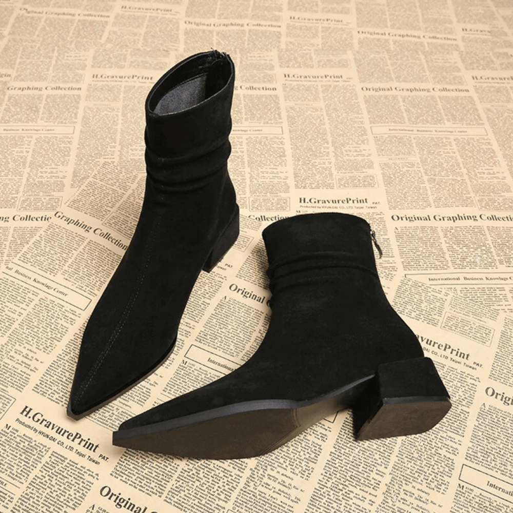 Melisande | Women's Pointed Toe Slouchy Ankle Boots - Image 5