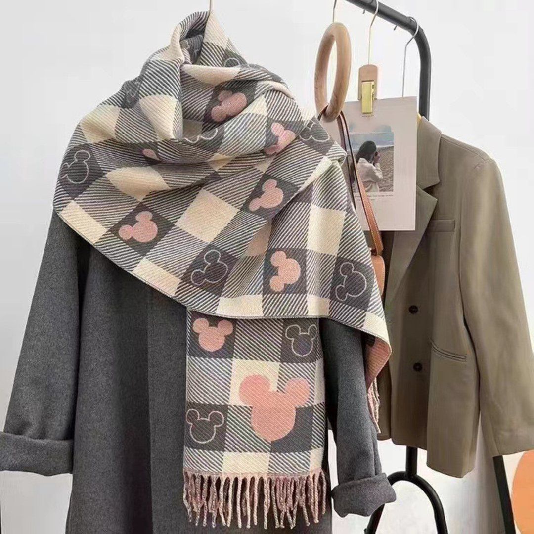 Mirella | Women's Reversible Plaid Fringe Scarf - Image 1